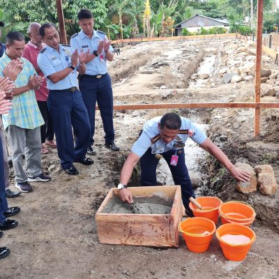 Danlanud Letakan Batu Pertama Pembangunan Mess Transit Lanud Pattimura Ambon