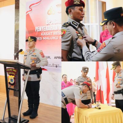 Tekankan Sikap Humanis dan Anti Arogan , Kapolres MBD Pimpin Upacara Penyerahan Jabatan Kasat Reskrim