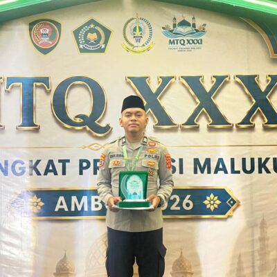 Satu Lagi Polisi Berprestasi Polda Maluku, Briptu Muhammad Ridha Juara I MTQ Provinsi