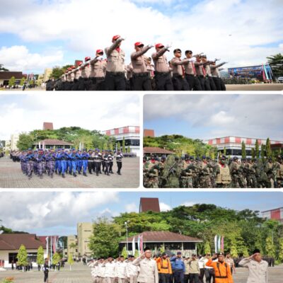 Defile Sinergitas TNI-Polri dan Mitra Strategis Warnai Puncak Hari Bhayangkara ke-80 di Polda Maluku