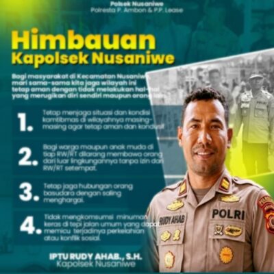 Himbau Warga Jaga Kamtibmas , Kapolsek Nusaniwe: Hindari Pelanggaran dan Konflik Sosial