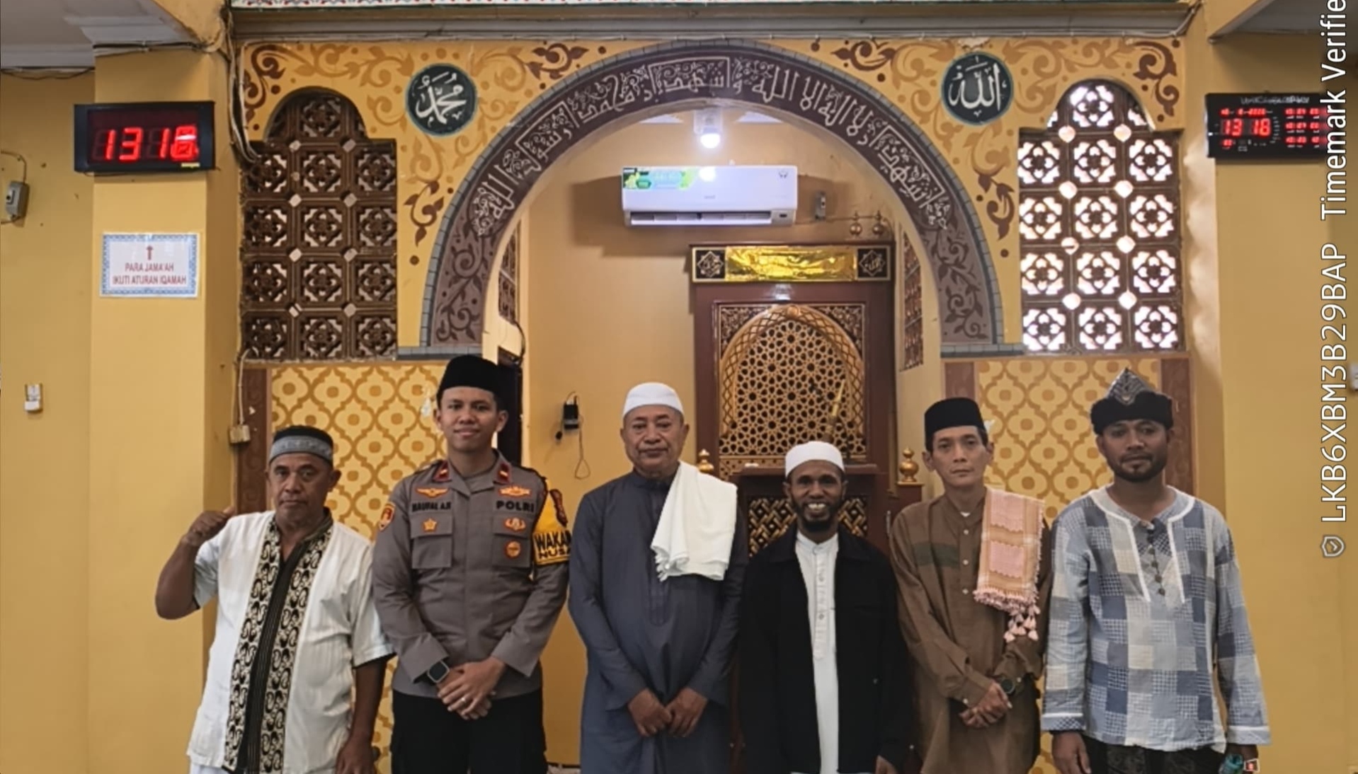 Sampaikan Pesan Kamtibmas , Waka Polsek Nusaniwe Sambangi Masjid Nurul Mujahidin