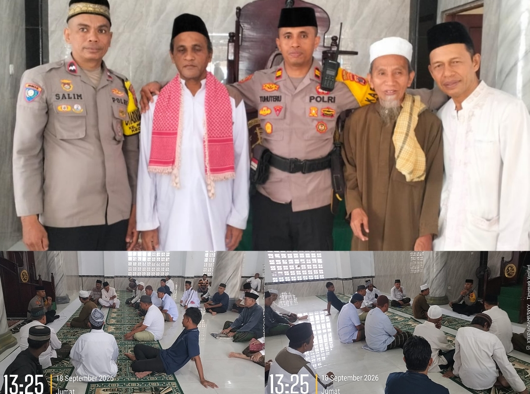 Kapolsek Sirimau Gelar Silaturahmi Kamtibmas di Masjid Nurul Iman